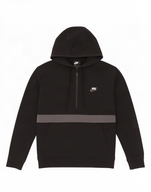 Maglia con cappuccio e zip Nike da uomo, grande, in cotone color block nero