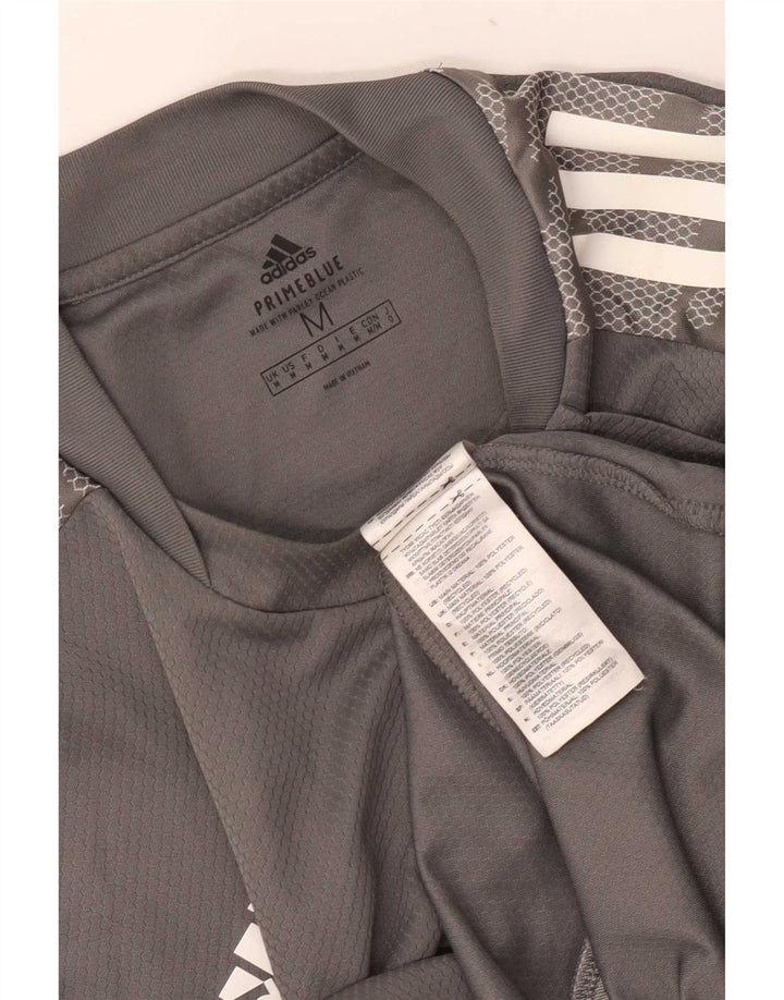T-shirt Adidas Prime da uomo blu Top in poliestere mimetico grigio medio