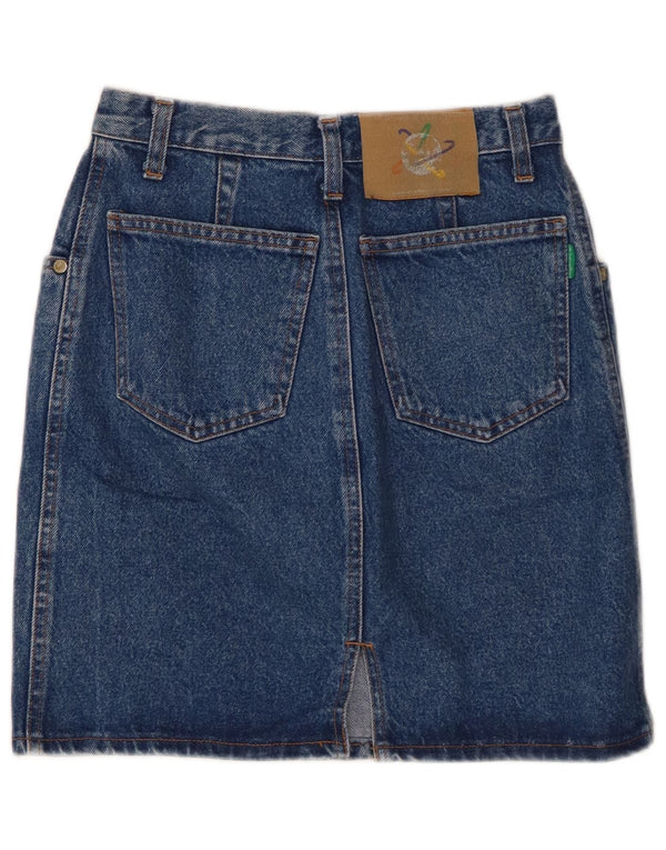 Gonna in denim da donna BENETTON W24 XS in cotone blu