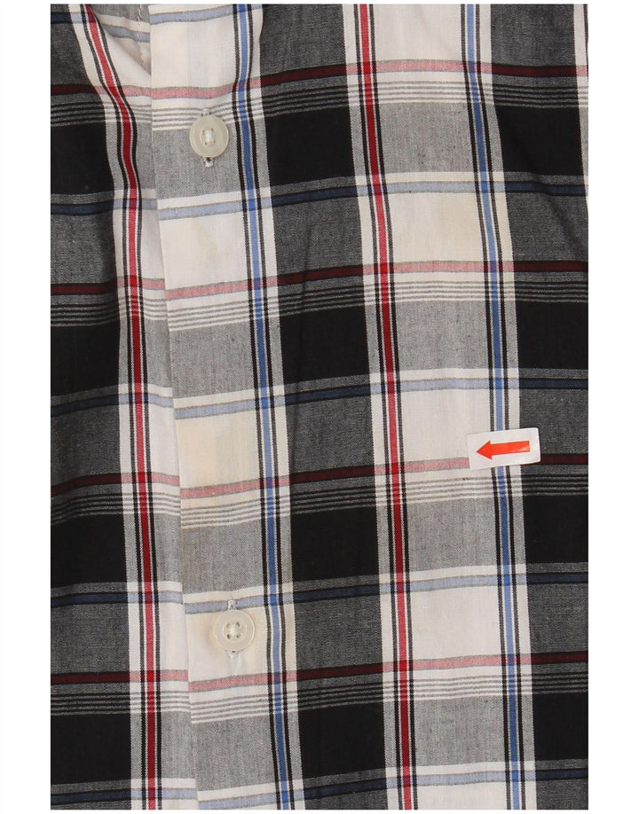 Camicia in flanella da ragazzo IZOD 14-15 anni in cotone a quadri neri grandi