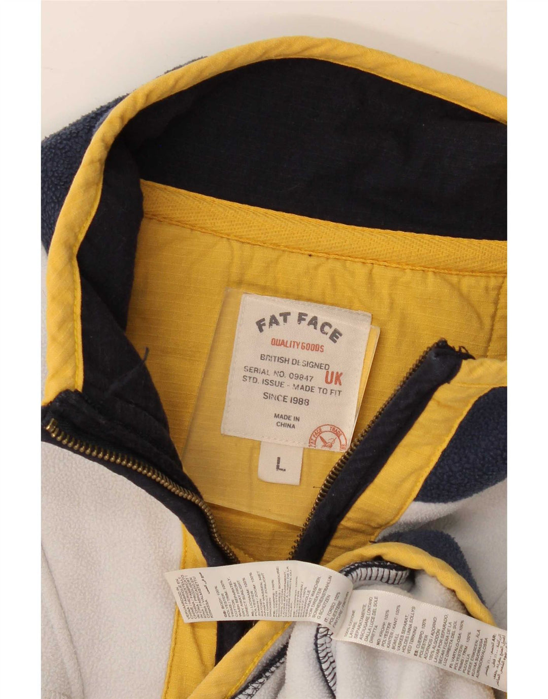 Giacca in pile da uomo Fat Face UK 40 Large Blu navy in poliestere color block