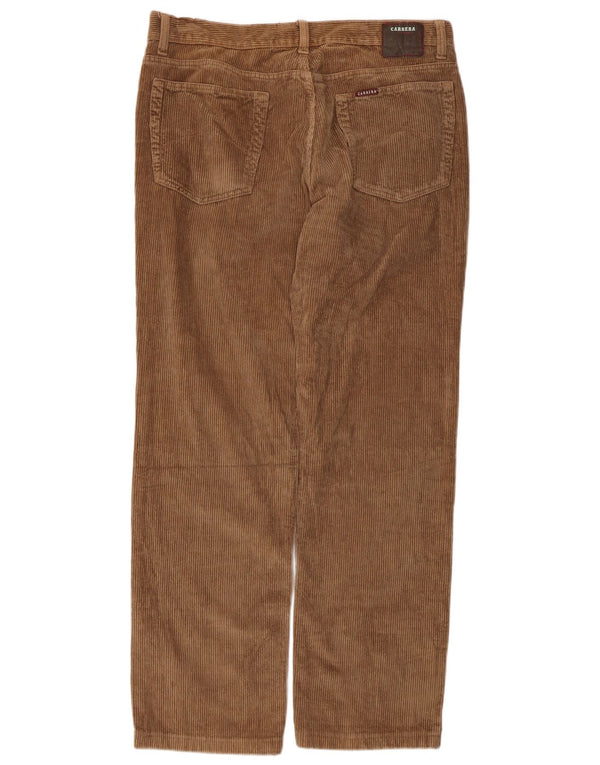 Carrera Mens Straight Corduroy Trousers W38 L29 Brown Cotton