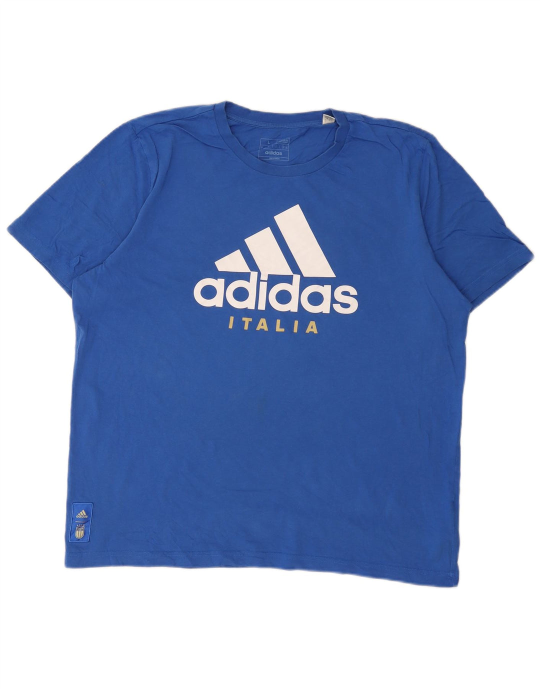T-shirt grafica ADIDAS da uomo con vestibilità regolare, top grande in cotone blu