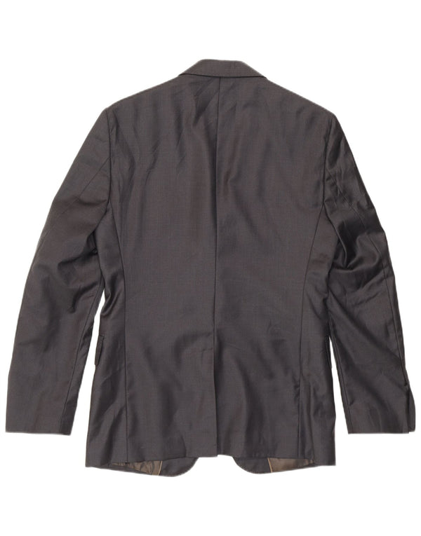 Giacca blazer da uomo Zara vestibilità classica a 2 bottoni EU 46 piccola lana grigia