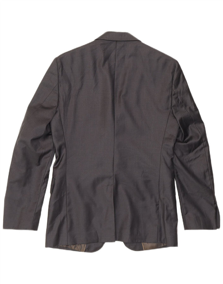 Giacca blazer da uomo Zara vestibilità classica a 2 bottoni EU 46 piccola lana grigia