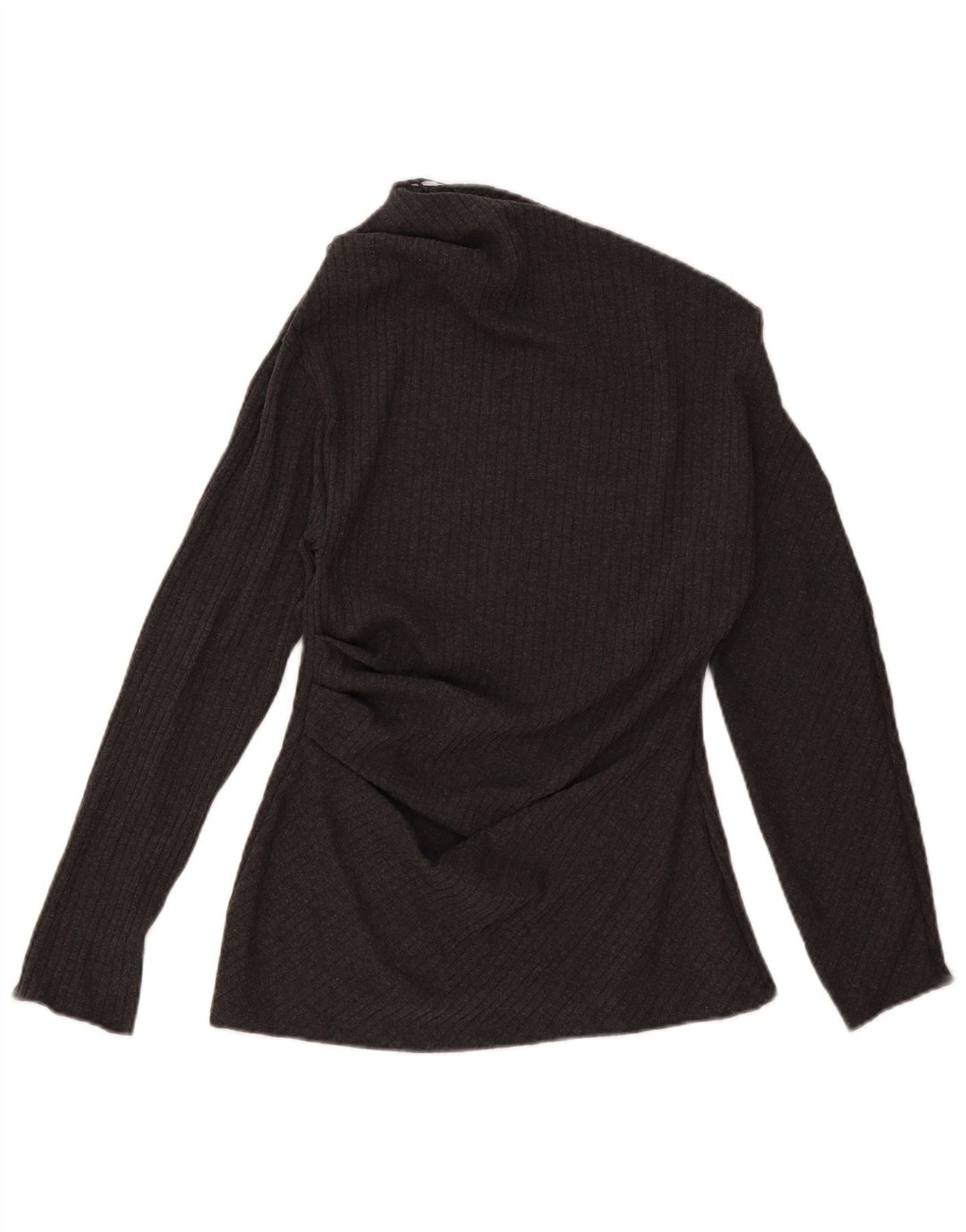 Top monospalla da donna Zara UK 14 grande poliestere grigio