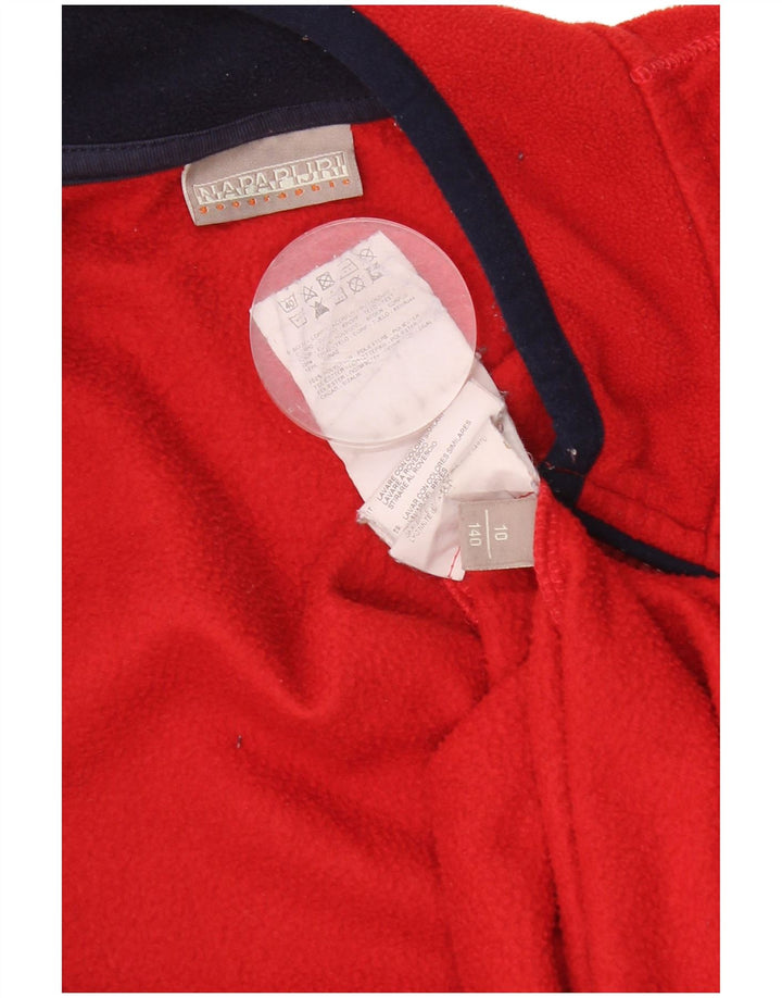 Giacca in pile con grafica Napapijri per ragazzi 9-10 anni in poliestere rosso