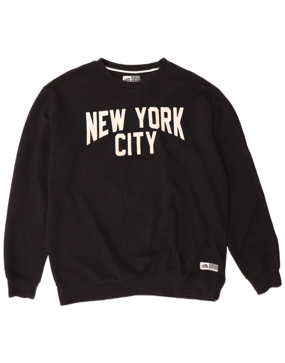 Felpa grafica da uomo ALCOTT New York City, maglione XL, cotone nero