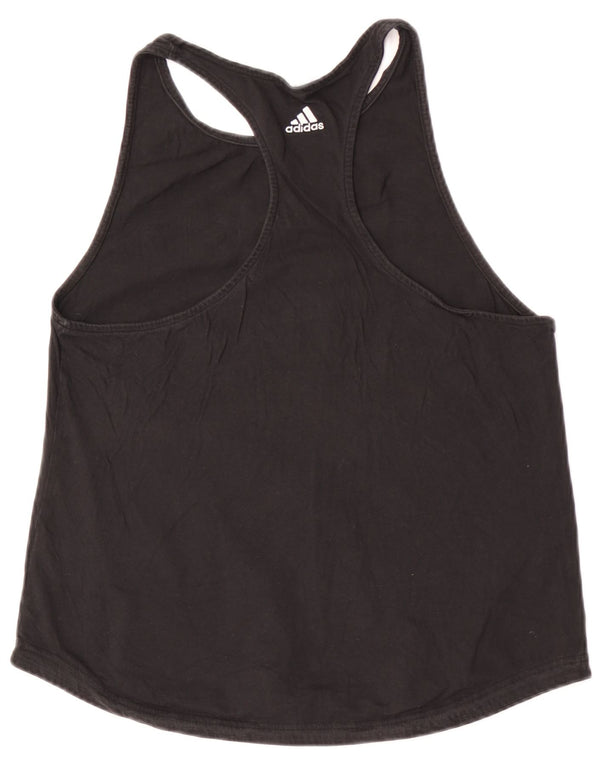 Canotta grafica da donna Adidas UK 16/18 grande cotone nero