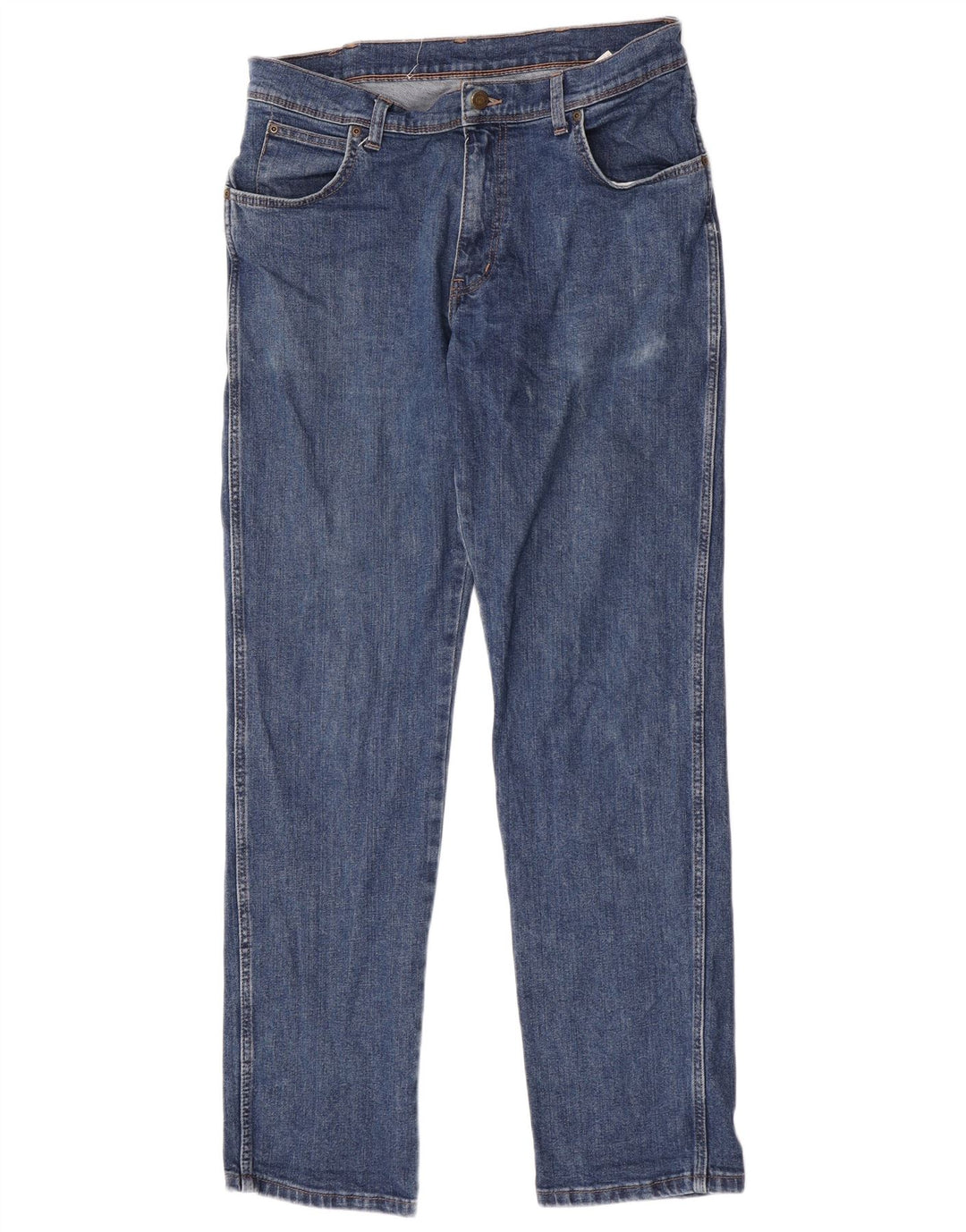 Jeans dritti da uomo Wrangler vestibilità regolare W34 L34 cotone blu