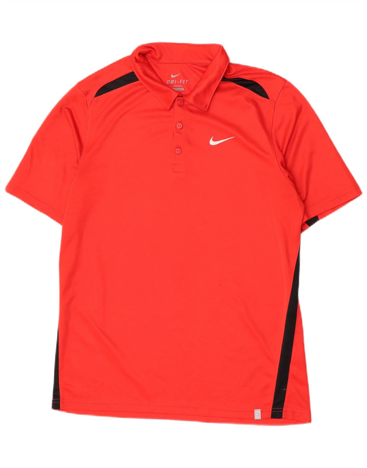 Polo Nike da uomo Dri Fit in poliestere color block rosso medio