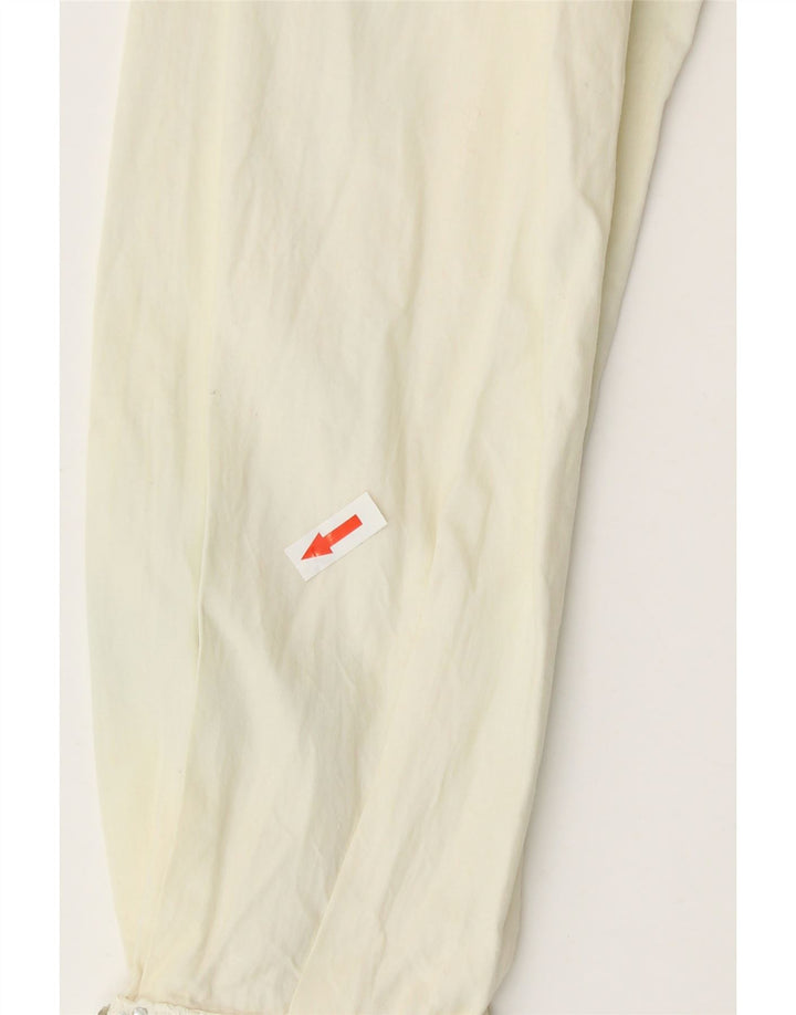 Camicetta camicia vintage da donna UK 12 medio bianco sporco floreale