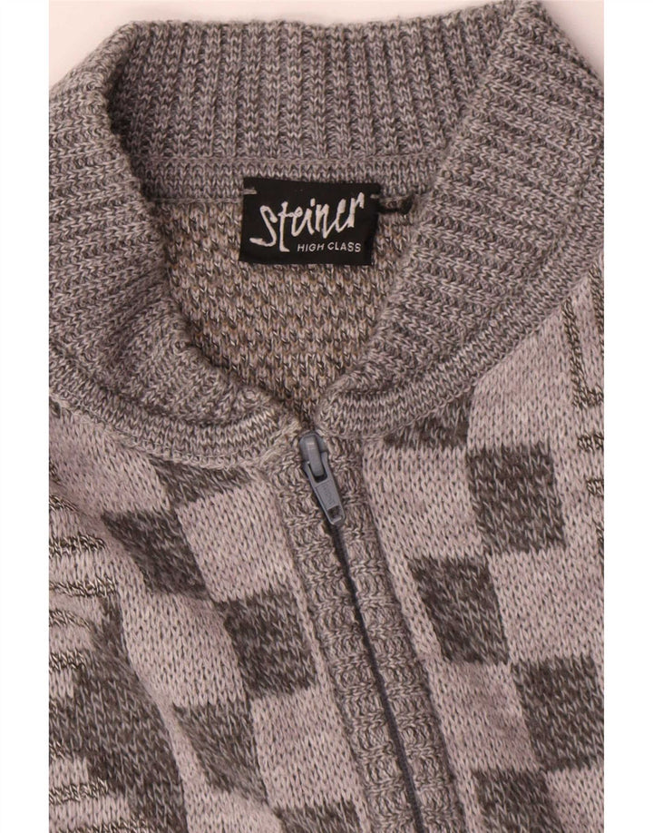 Maglione cardigan da uomo Steiner XL multicolore geometrico