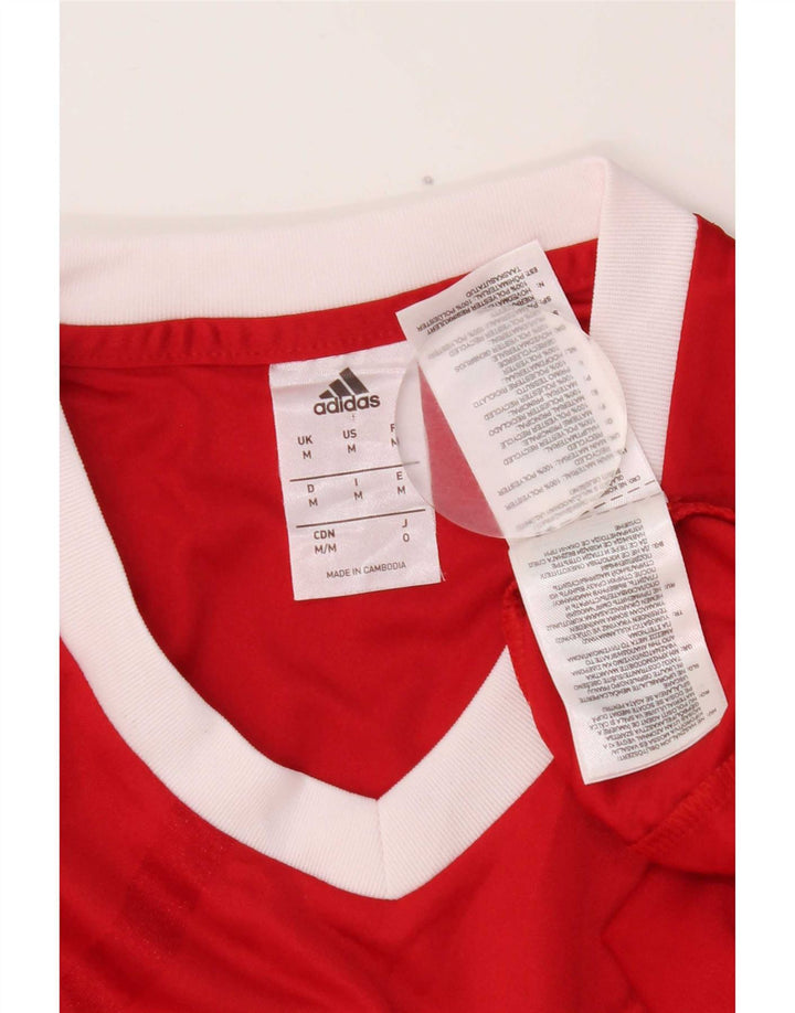 T-shirt Adidas Climalite da uomo Top in poliestere color block rosso medio