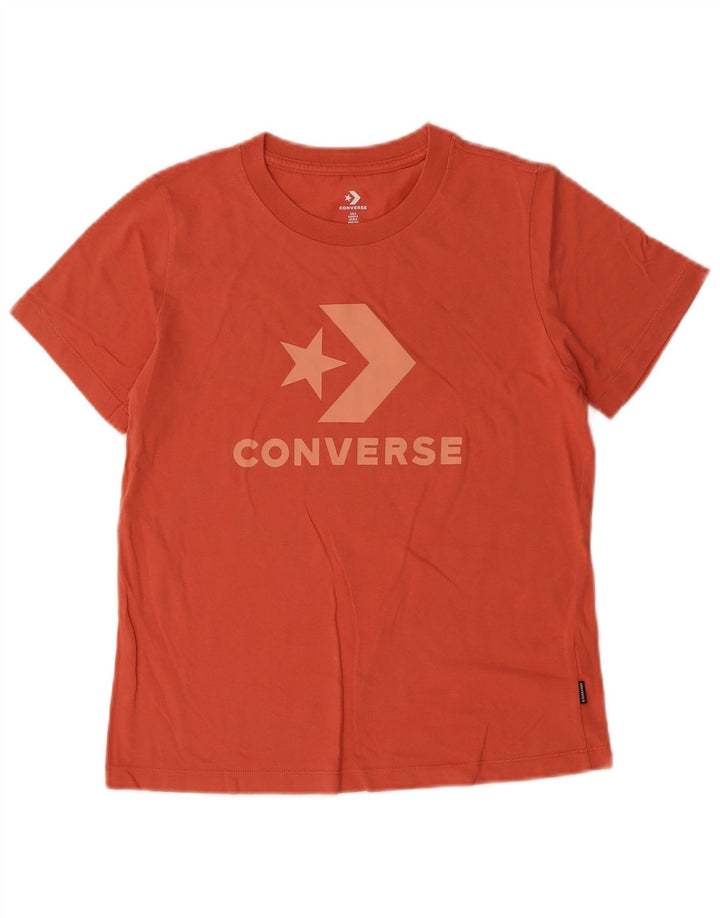 T-shirt grafica da donna Converse Top UK 10 piccola in cotone arancione