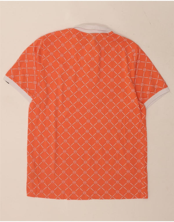 Polo da rugby da uomo Ellesse XL in cotone geometrico arancione