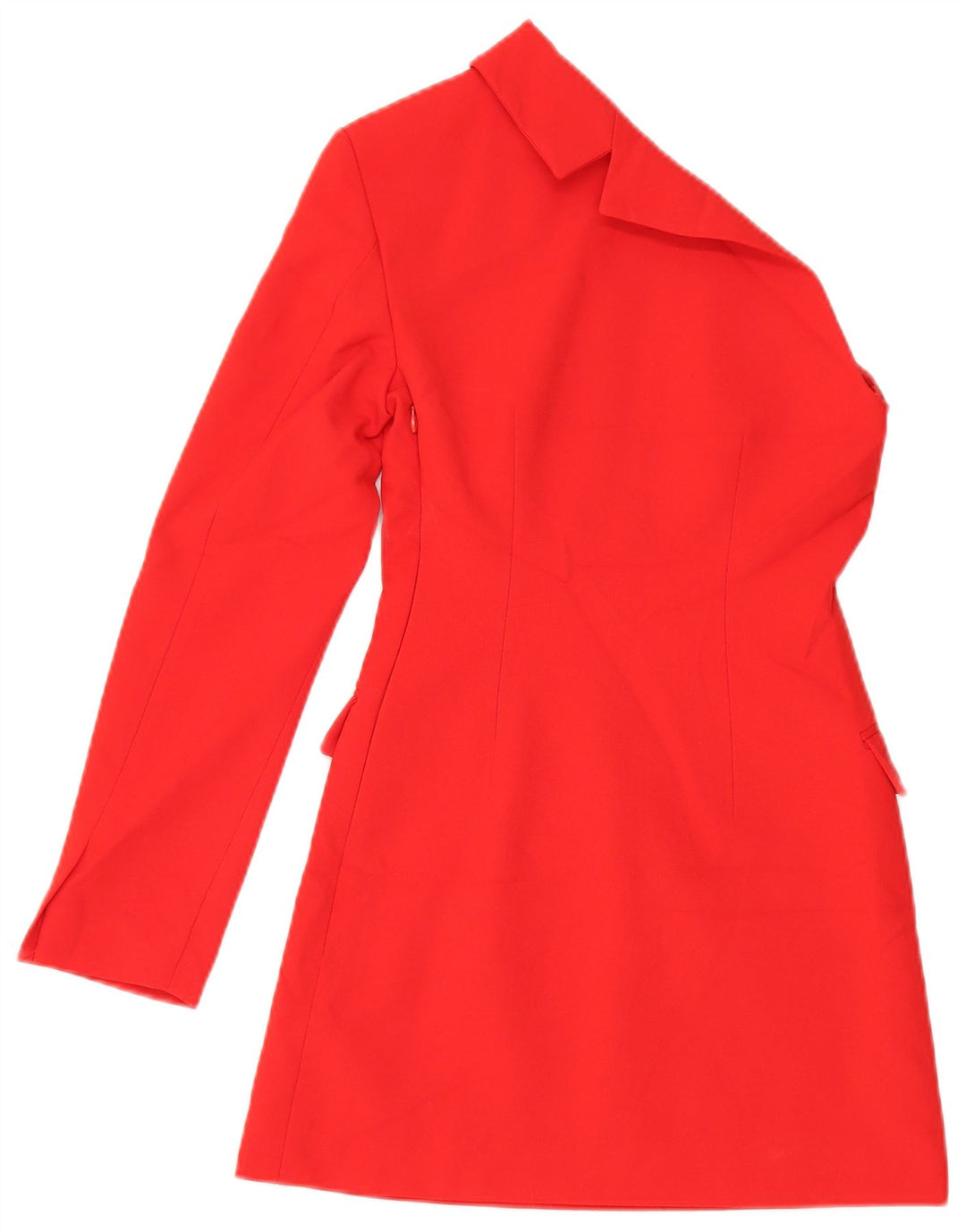 Abito monospalla oversize a maniche lunghe da donna Zara UK 6 XS poliestere rosso