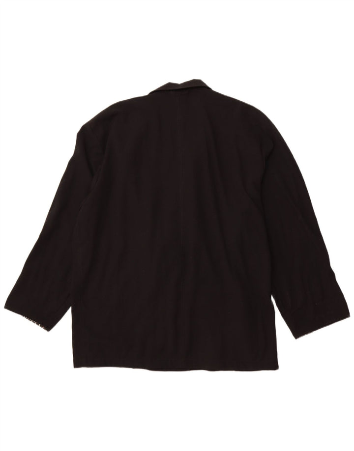 Giacca blazer doppiopetto da uomo VINTAGE UK 42 XL poliestere nero