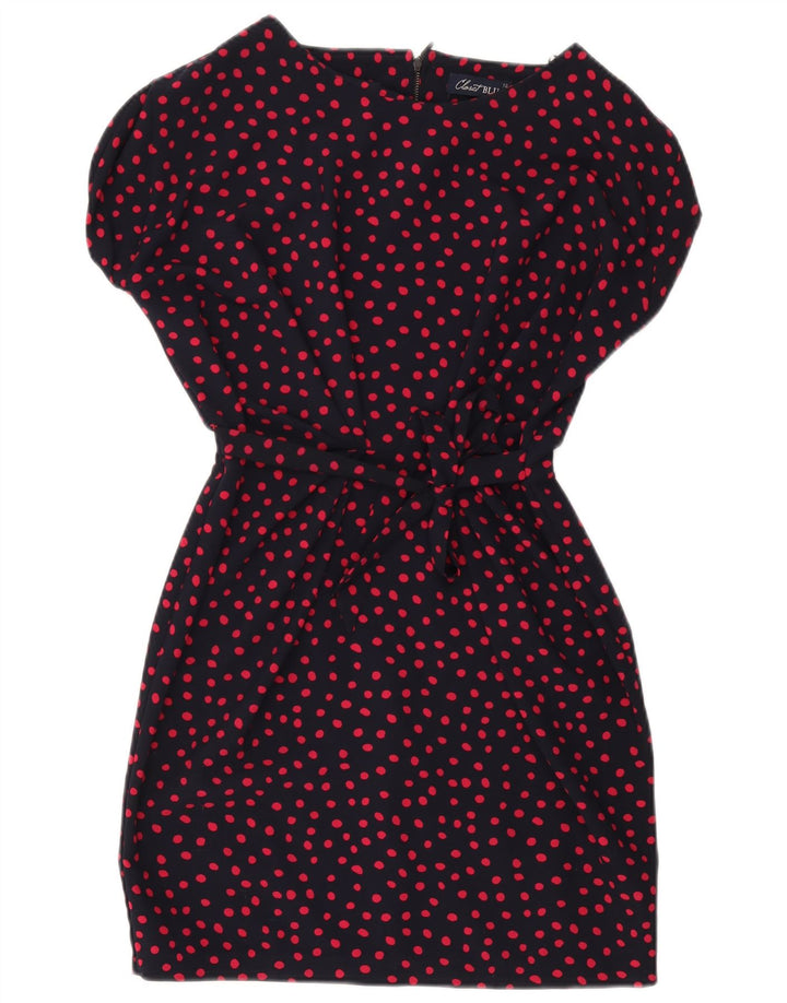 CLOSET Abito basic da donna UK 12 Medio poliestere a pois blu navy