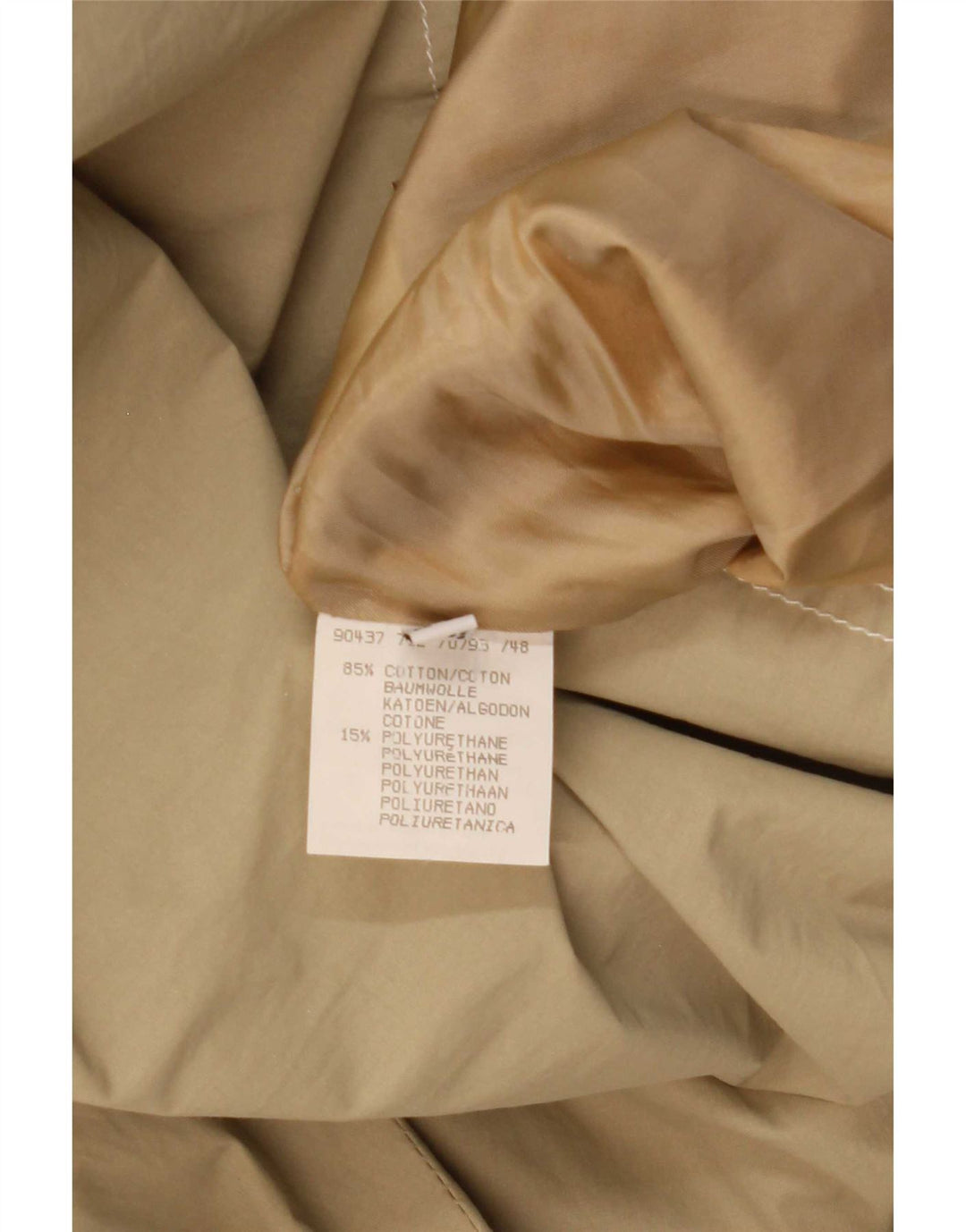 Giacca parka oversize con cappuccio da donna vintage UK 8 piccola in cotone beige