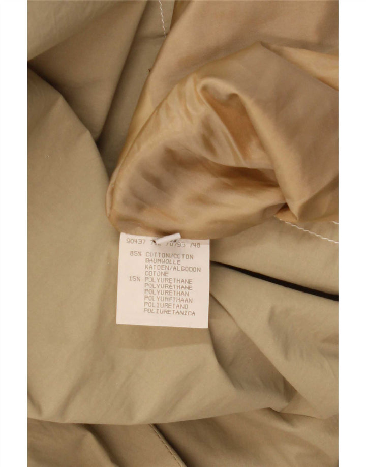 Giacca parka oversize con cappuccio da donna vintage UK 8 piccola in cotone beige