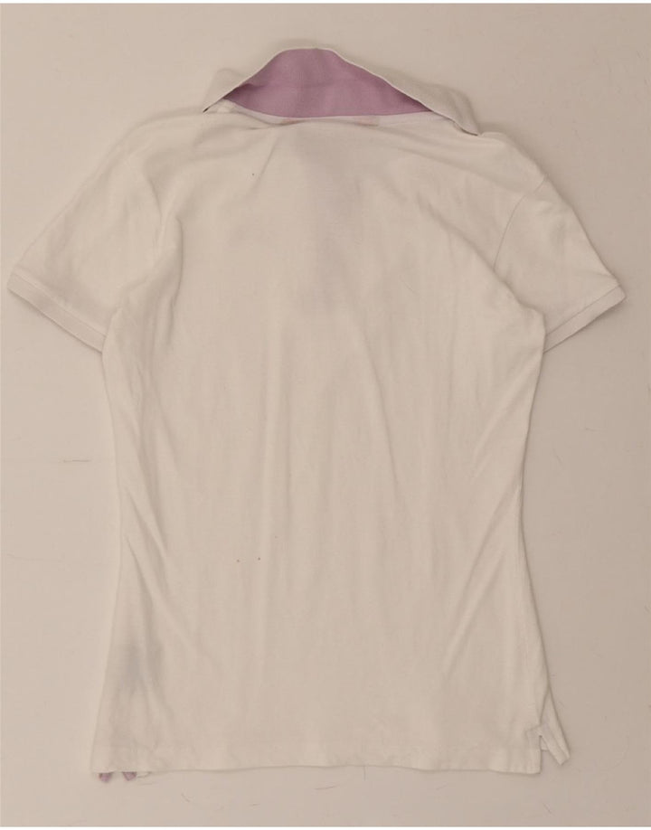 KAPPA Womens Polo Shirt UK 12 Medium White Cotton Vintage Kappa and Second-Hand Kappa from Messina Hembry 