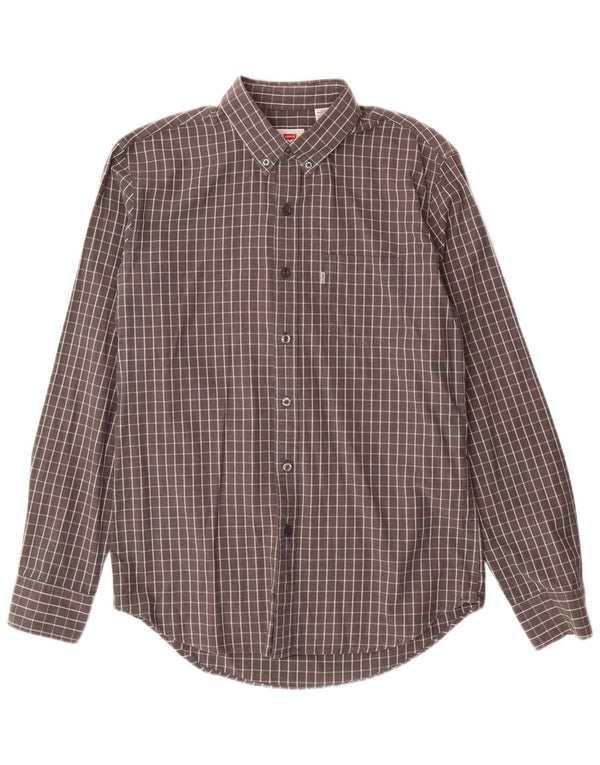 Camicia Levi's da uomo in cotone a quadri grigio medio