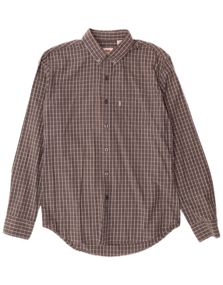 Camicia Levi's da uomo in cotone a quadri grigio medio