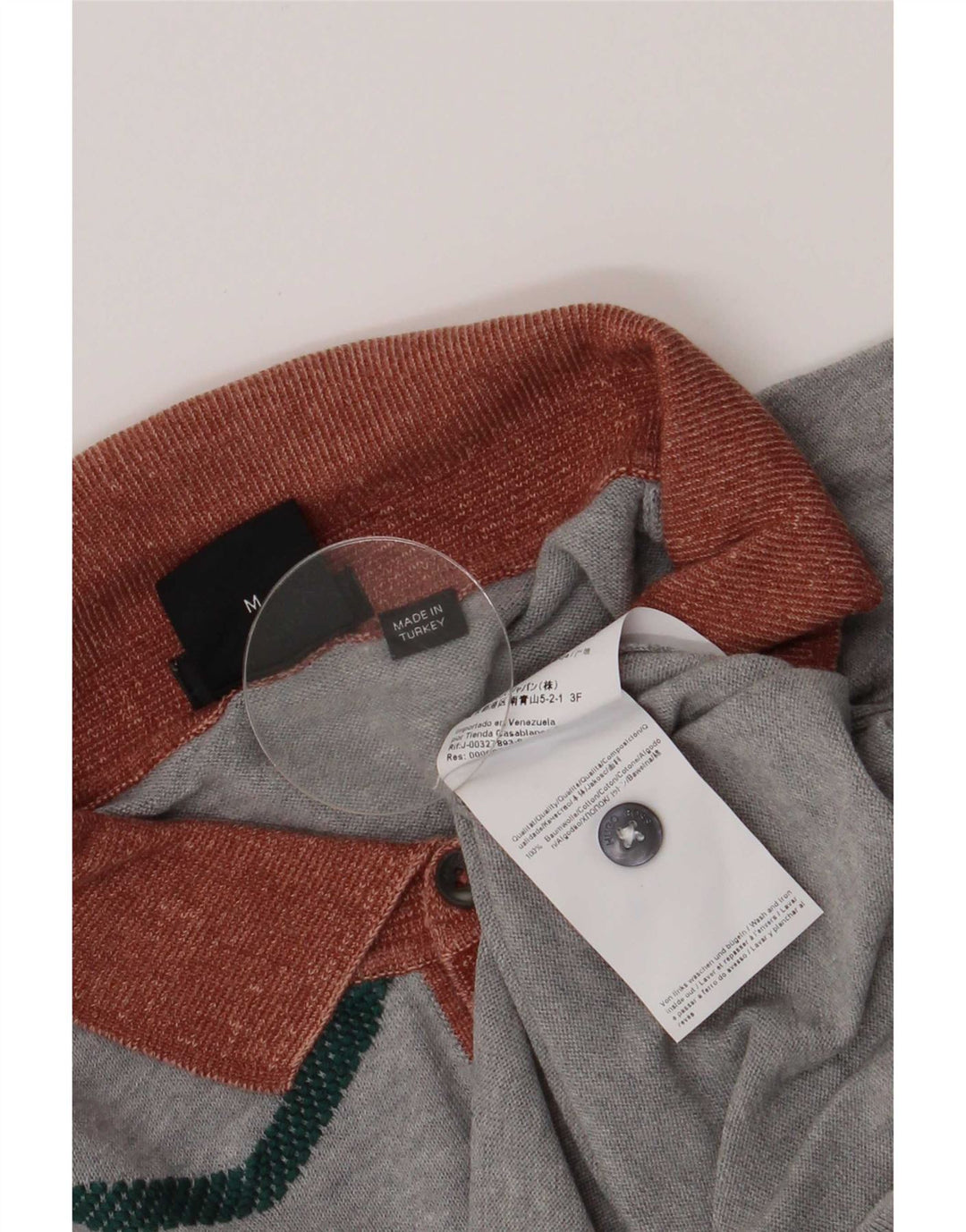 Hugo Boss Maglione da uomo a maniche corte con collo a polo Maglione grigio medio Chevron