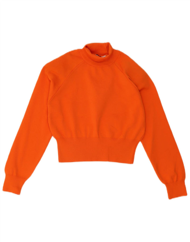 Maglione corto da donna Zara con collo alto, UK 10, piccolo, in poliestere arancione