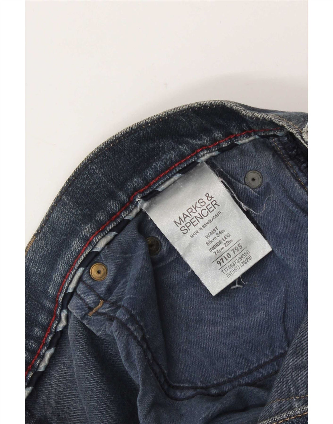 Jeans dritti da donna Marks & Spencer W34 L25 cotone blu