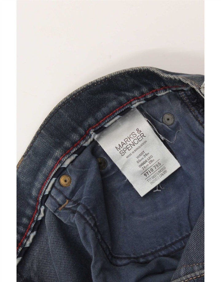 Jeans dritti da donna Marks & Spencer W34 L25 cotone blu
