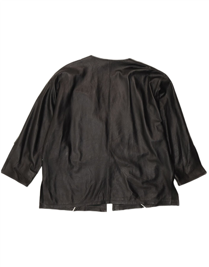 Giacca in pelle da donna VINTAGE UK 20 2XL Nera
