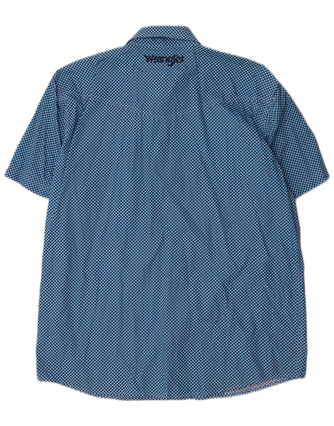 Camicia a maniche corte da uomo Wrangler grande cotone geometrico blu
