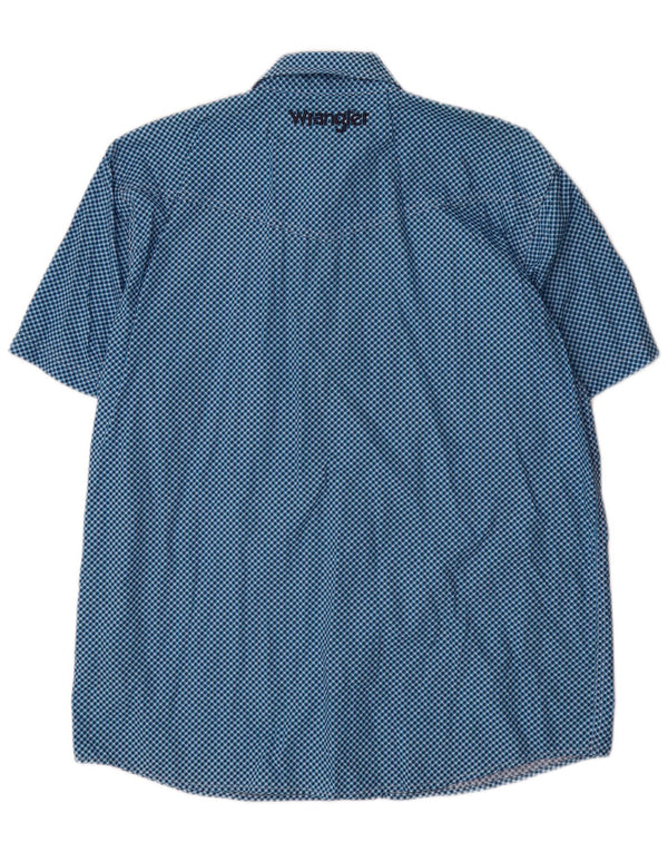 Camicia a maniche corte da uomo Wrangler grande cotone geometrico blu