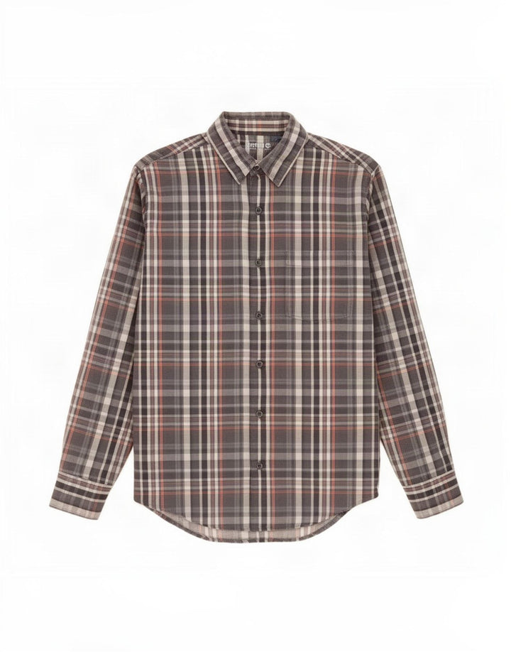 Camicia in flanella da ragazzo Timberland media 15-16 anni in cotone scozzese grigio