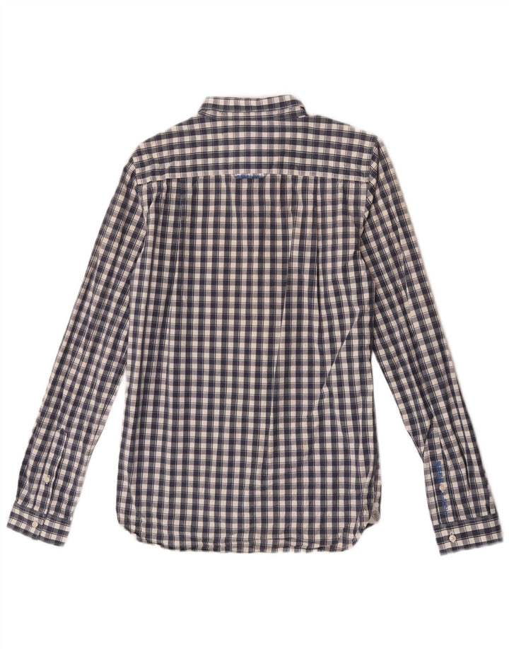 Camicia da uomo Superdry Small in cotone a quadri blu navy