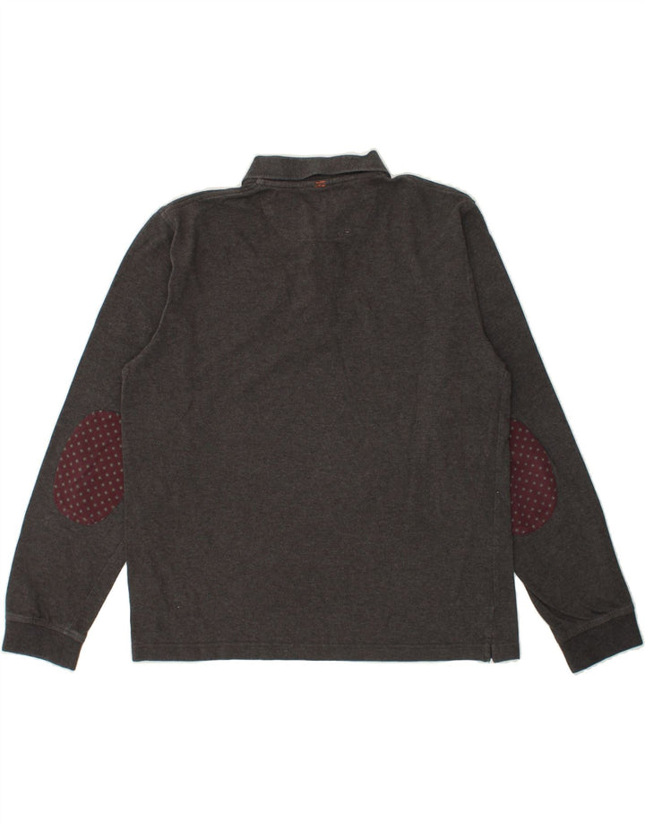 SUN68 Mens Long Sleeve Polo Shirt Large Grey Cotton Vintage Sun68 and Second-Hand Sun68 from Messina Hembry 