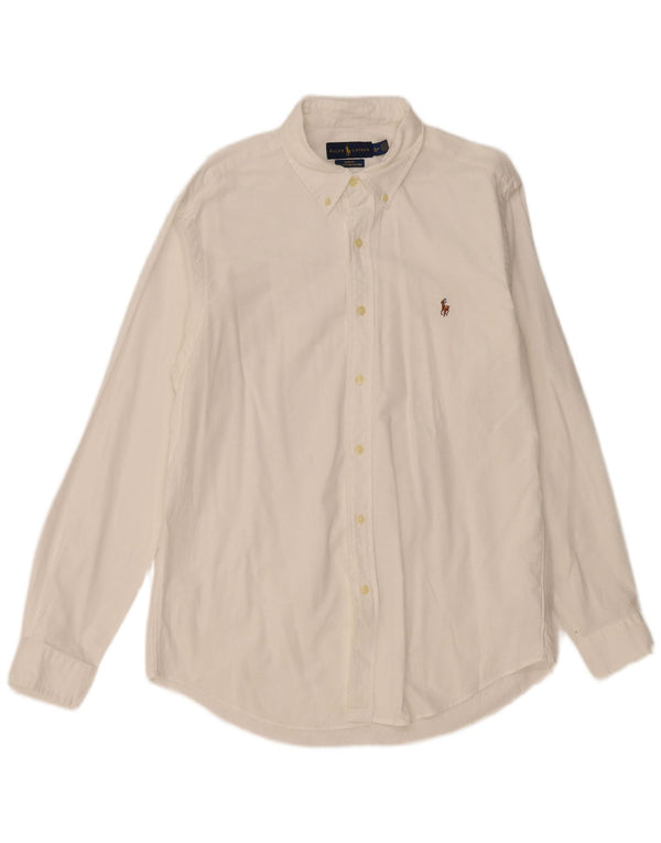 Camicia slim fit da uomo Ralph Lauren XL in cotone bianco
