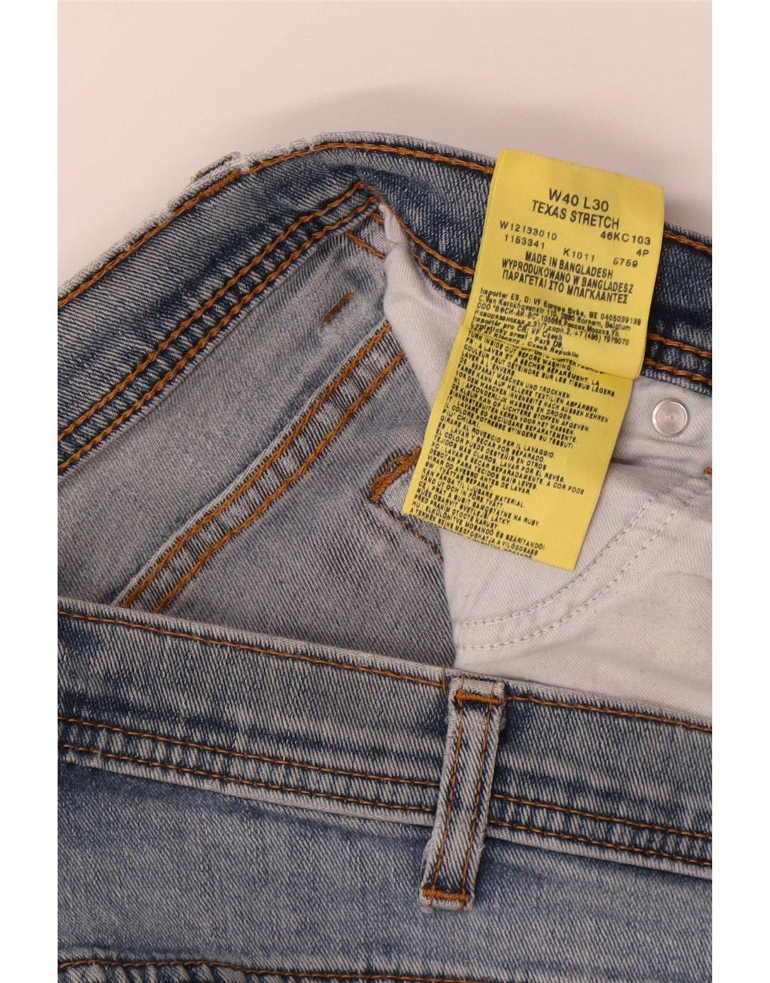 Jeans dritti elasticizzati Texas da uomo Wrangler W40 L30 cotone blu