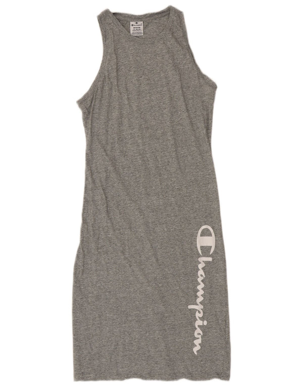 Abito T-shirt grafica senza maniche da donna Champion UK 12 Grigio medio chiazzato