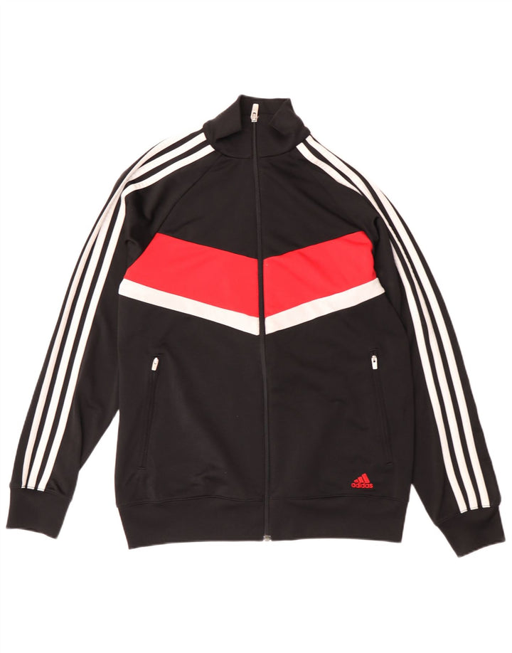 Giacca da tuta da ragazzo Adidas 15-16 anni in poliestere color block nero