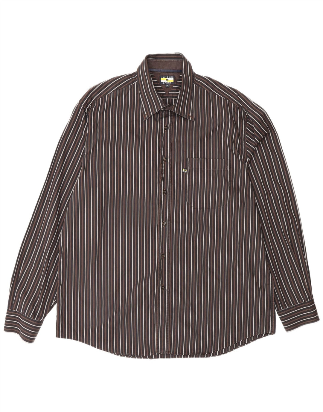 Camicia da uomo Navigare XL a righe marroni