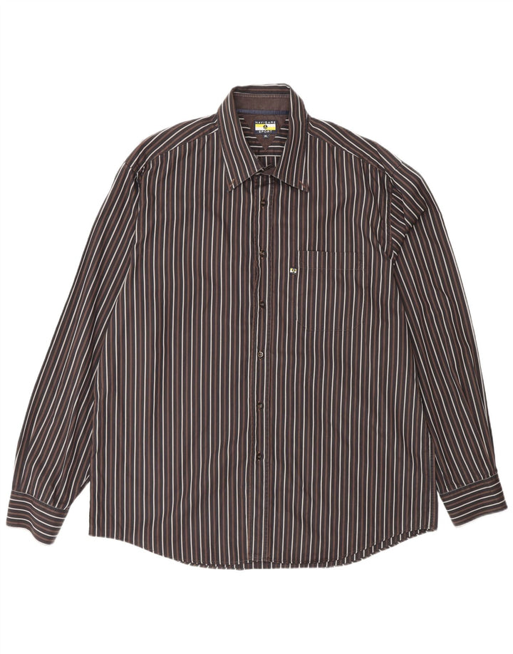 Camicia da uomo Navigare XL a righe marroni