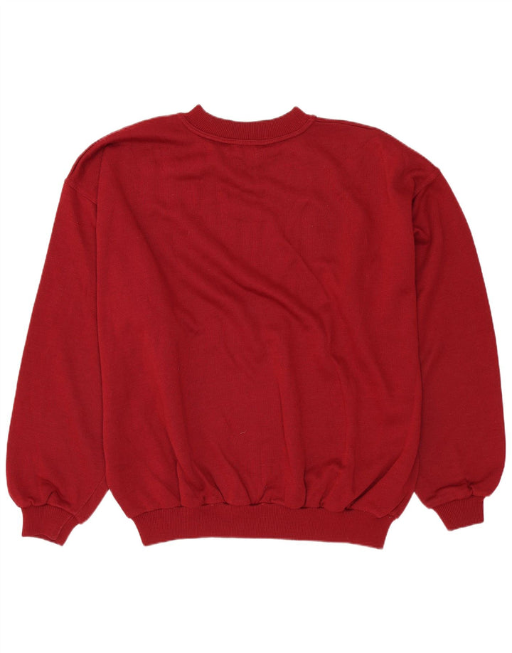 Felpa grafica da uomo vintage maglione XL cotone rosso