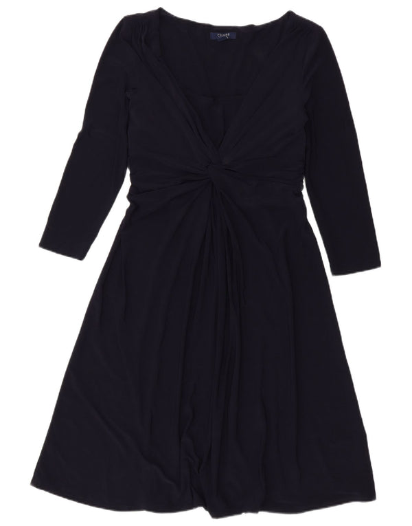 Chaps Abito da donna a trapezio con maniche a 3/4 UK 12 Poliestere medio blu navy