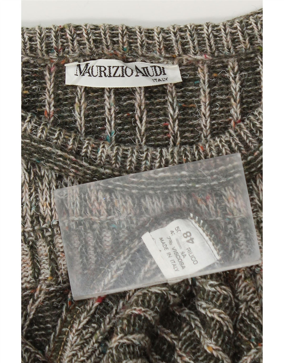 Maglione girocollo da uomo vintage IT 48 Acrilico verde medio