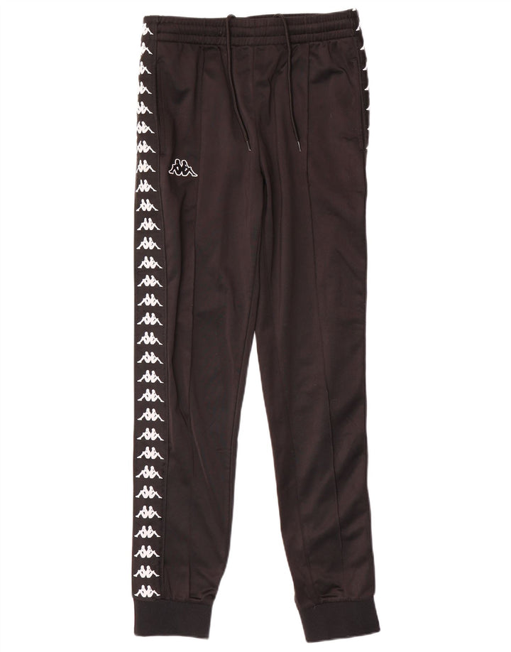 Pantaloni da tuta con grafica Kappa da uomo Joggers piccoli poliestere nero