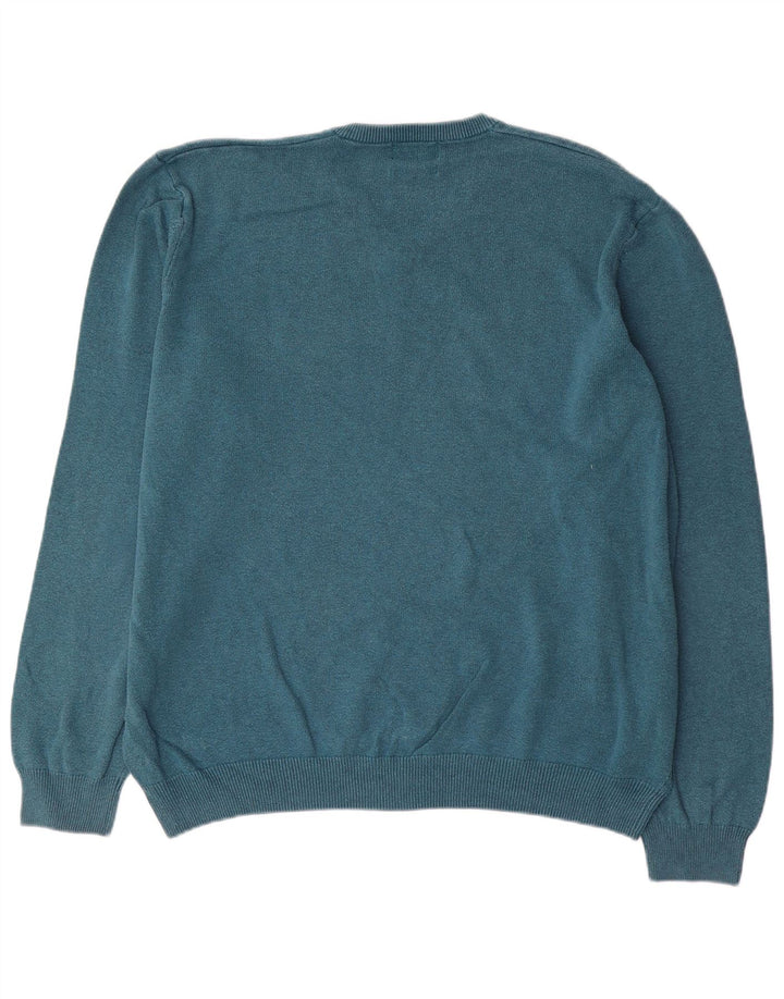 Maglione maglione con scollo a V da uomo Marks & Spencer 2XL cotone blu