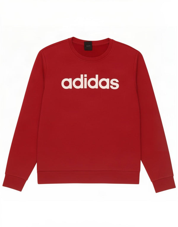 Felpa grafica da donna Adidas Jumper UK 12/14 Medium Rosso